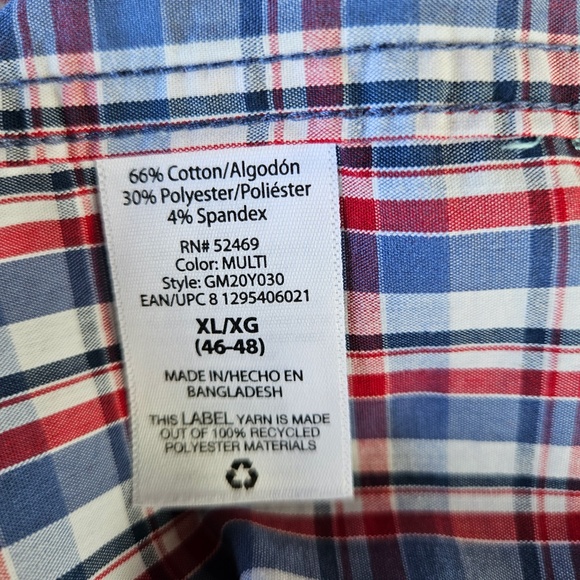 George Mens Classic Fit Button Up Short Sleeve Shirt Multi Color XL (46-48) - Picture 3 of 9